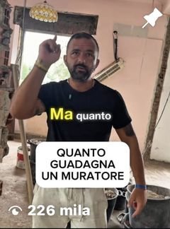 Reel Instagram del Muratore Veneto, impresa edile in Brianza: quanto guadagna un muratore